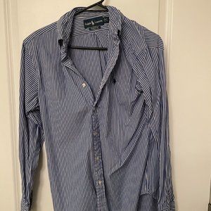 Ralph Lauren - Button Down - Blue/White Stripe - Size 15" 32/33"